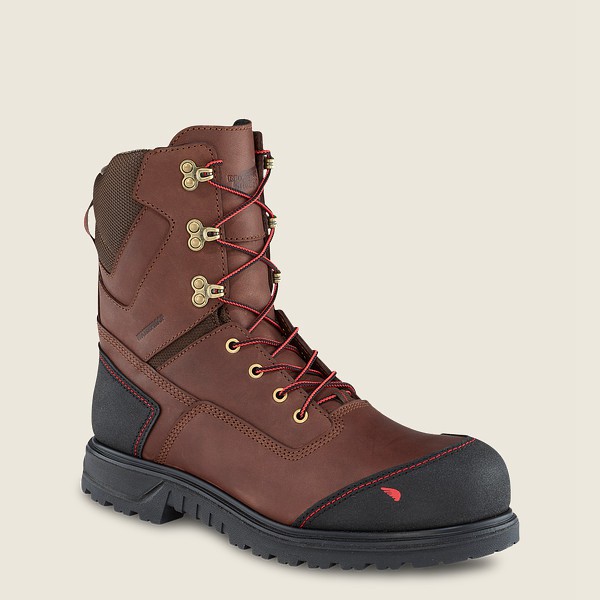 Mens Red Wing Brnr Xp - 8-inch Insulated Waterproof Toe - Safety Boots Brown/Black - OXF974685